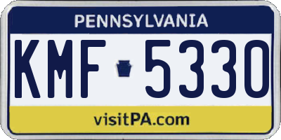 PA license plate KMF5330