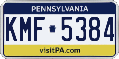 PA license plate KMF5384