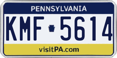 PA license plate KMF5614