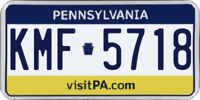 PA license plate KMF5718