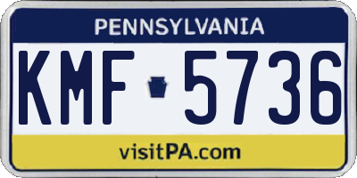 PA license plate KMF5736