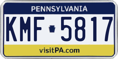 PA license plate KMF5817