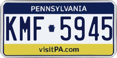 PA license plate KMF5945