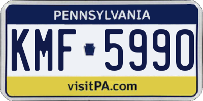 PA license plate KMF5990