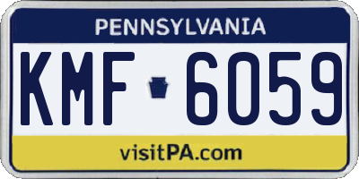 PA license plate KMF6059