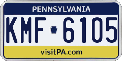 PA license plate KMF6105
