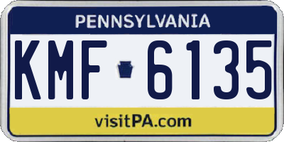PA license plate KMF6135
