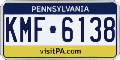 PA license plate KMF6138