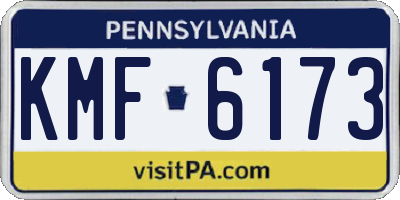 PA license plate KMF6173