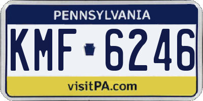 PA license plate KMF6246