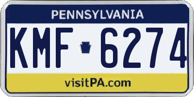 PA license plate KMF6274