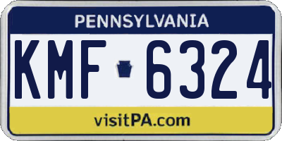 PA license plate KMF6324