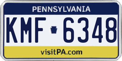 PA license plate KMF6348