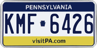 PA license plate KMF6426