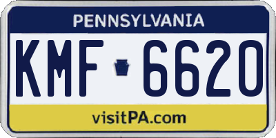 PA license plate KMF6620