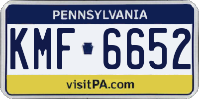 PA license plate KMF6652
