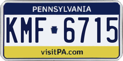 PA license plate KMF6715