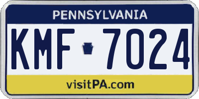 PA license plate KMF7024