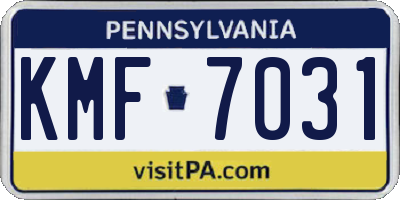 PA license plate KMF7031