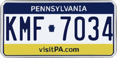 PA license plate KMF7034