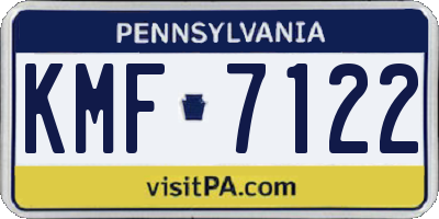 PA license plate KMF7122