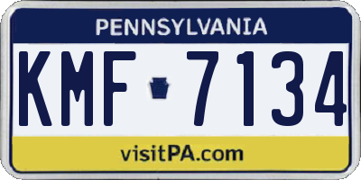 PA license plate KMF7134