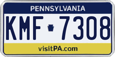 PA license plate KMF7308