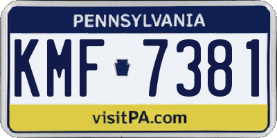 PA license plate KMF7381