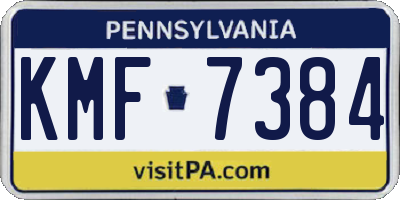 PA license plate KMF7384
