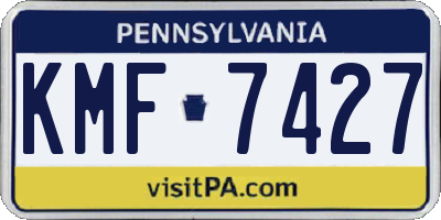 PA license plate KMF7427
