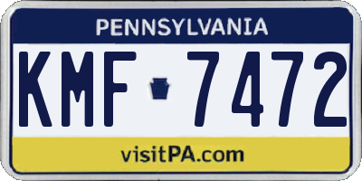 PA license plate KMF7472