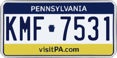 PA license plate KMF7531