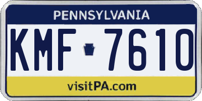 PA license plate KMF7610