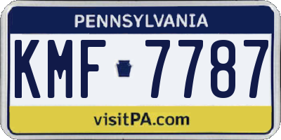 PA license plate KMF7787