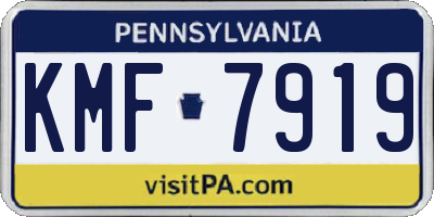 PA license plate KMF7919