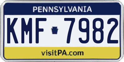 PA license plate KMF7982