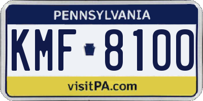 PA license plate KMF8100