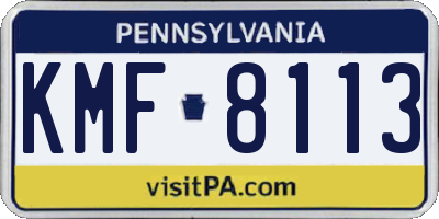 PA license plate KMF8113