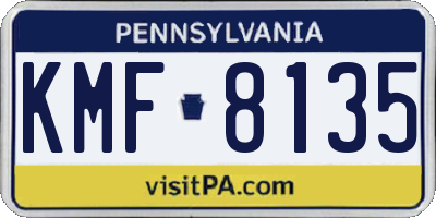 PA license plate KMF8135