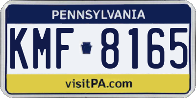 PA license plate KMF8165