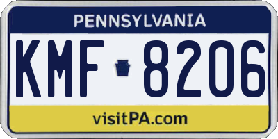 PA license plate KMF8206