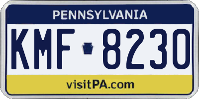 PA license plate KMF8230