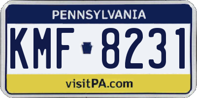PA license plate KMF8231