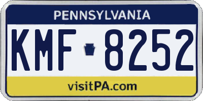 PA license plate KMF8252