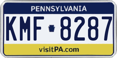 PA license plate KMF8287