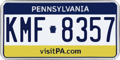 PA license plate KMF8357