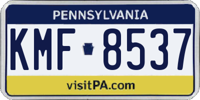 PA license plate KMF8537