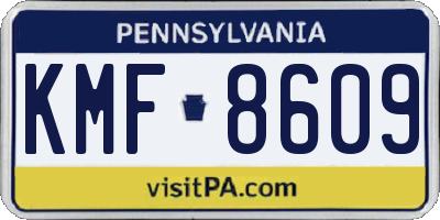 PA license plate KMF8609