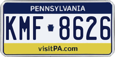 PA license plate KMF8626