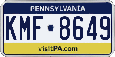 PA license plate KMF8649